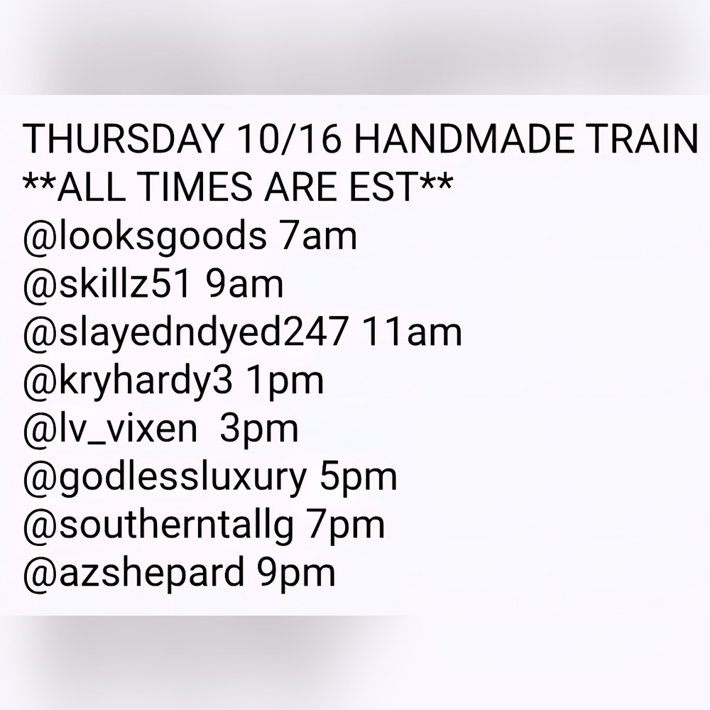 Thursday Handmade Train Schedule Flyer - Picture 6 of 6